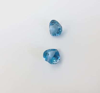 Swiss Blue Topaz Set Heart 1.17 Ct