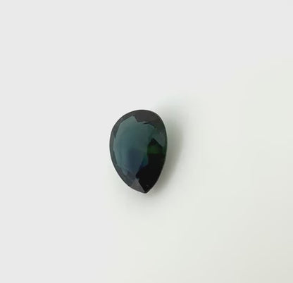 Bi-Color (Blue Hues Green) Sapphire Pear 0.87 Ct