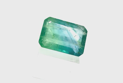 Huge Bi-Color (Green Blue) Fluorite Baguette 33.9 Ct