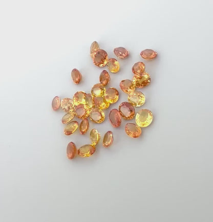 Bi-Color (Yellow, Orange) Sapphire Lot Oval 3.59 Ct