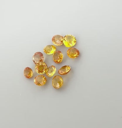 Bi-Color (Yellow, Orange) Sapphire Lot Round 1.8 Ct