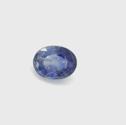 Pale Blue Hues Sapphire "Snow Landscape" Oval 0.84 Ct