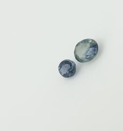 Bi-Color (Blue Green) Sapphire Set 0.7 Ct