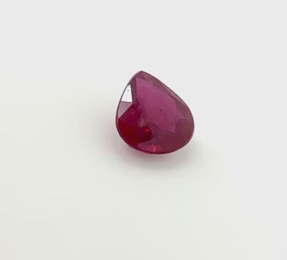 Pinkish Red Ruby Pear 0.97 Ct