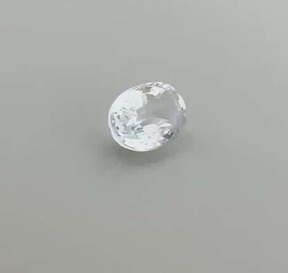 Bi-Color (Very Pale Blue White) Sapphire Oval 0.75 Ct