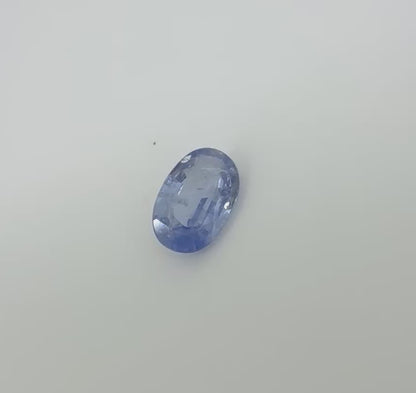 Pale Purplish Blue Sapphire Oval 1.1 Ct