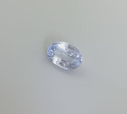 Pale Blue Sapphire Oval 0.63 Ct