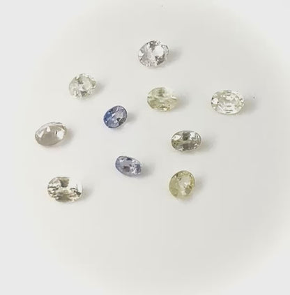 Multi Color (Blue, Yellow, White) Sapphire Lot Oval 1.73 Ct