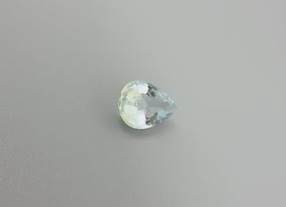 Tri-Color (Blue Yellow White) Aquamarine Pear 1.62 Ct