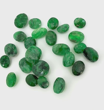 Vibrant Green Hues Emerald Lot Oval 58.7 Ct